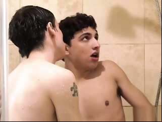 stepbrother Gay stepbrother s teen in the shower and fucks him gay